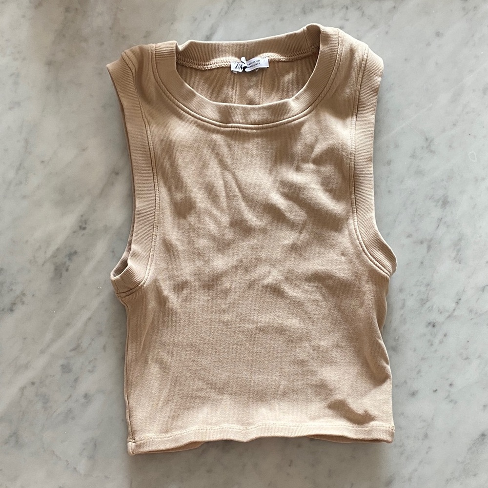 Sleeveless Tan Top